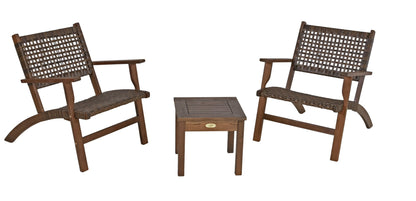 Sitzgruppe SONORA dunkelbraun Garten Sitzgruppe Outdoor Braun Holz Balkonset Set