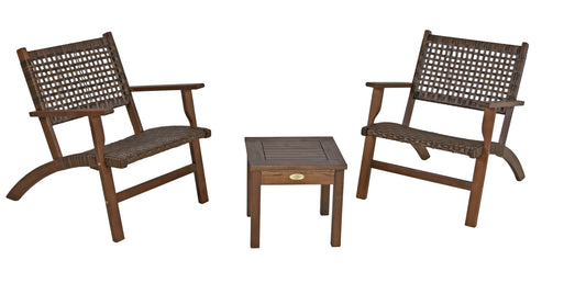 Sitzgruppe SONORA dunkelbraun Garten Sitzgruppe Outdoor Braun Holz Balkonset Set
