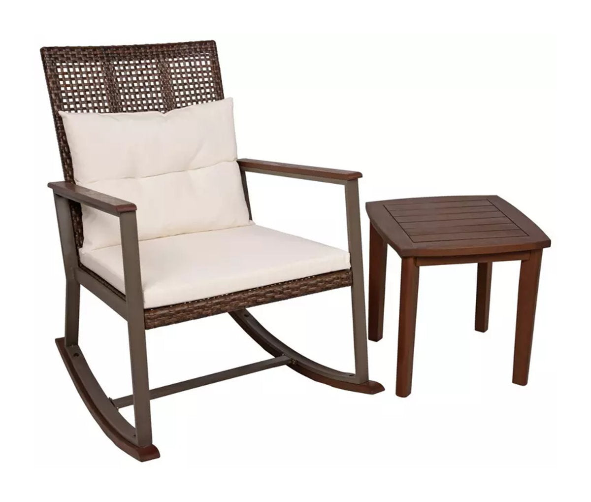 Garden Pleasure Schaukelstuhl Set SINALOA Schaukel Stuhl Garten Möbel Eukalyptus