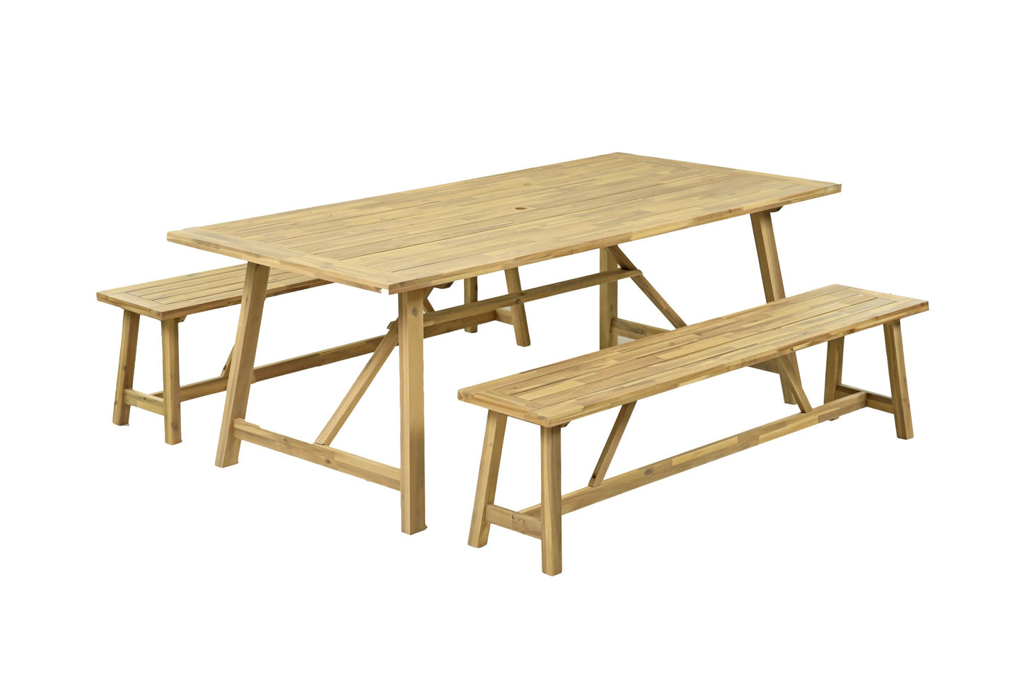 Sitzgruppe SYDNEY 3-tlg. Akazie Gartenmöbel Sitzgarnitur Garten Outdoor Holz