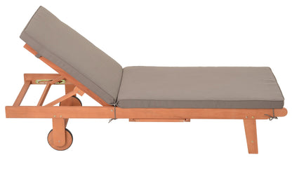 Sonnenliege SAN DIEGO braun +  Auflage Gartenliege Liege Relaxliege Gartenmöbel