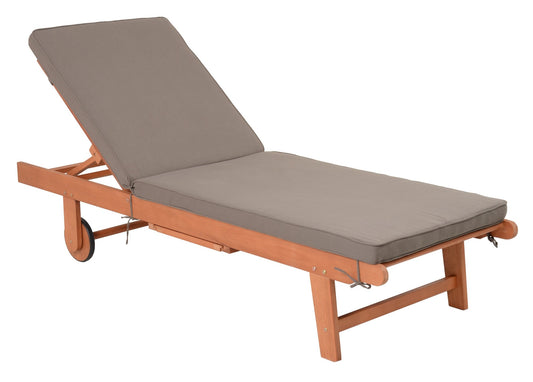Sonnenliege SAN DIEGO braun +  Auflage Gartenliege Liege Relaxliege Gartenmöbel