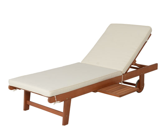 Sonnenliege SAN DIEGO beige +  Auflage Gartenliege Liege Relaxliege Gartenmöbel