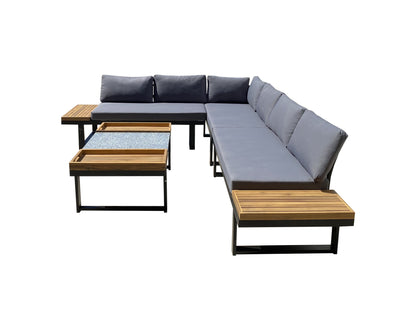 Lounge Gruppe Merida Gartenmöbel Sitzgruppe Garnitur Gartensofa Gartencouch