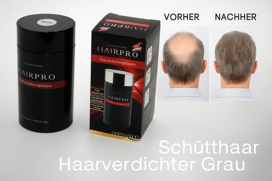 LALABS Hairpro Schütthaar Haarverdichter Streuhaare Pulver Haarfasern GRAU 28g