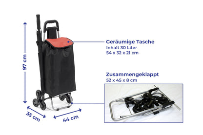 Einkaufstrolley 30L Treppensteiger Trolly Einkaufswagen Handwagen Roller Wagen