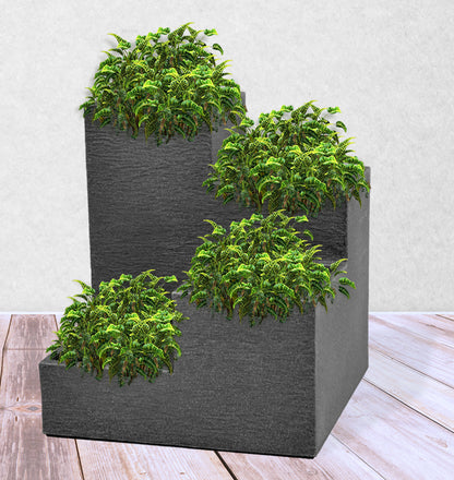 Blumentreppe Kübel Pflanzkübel Blumenkasten Blumenkübel Blumentopf Beton Optik