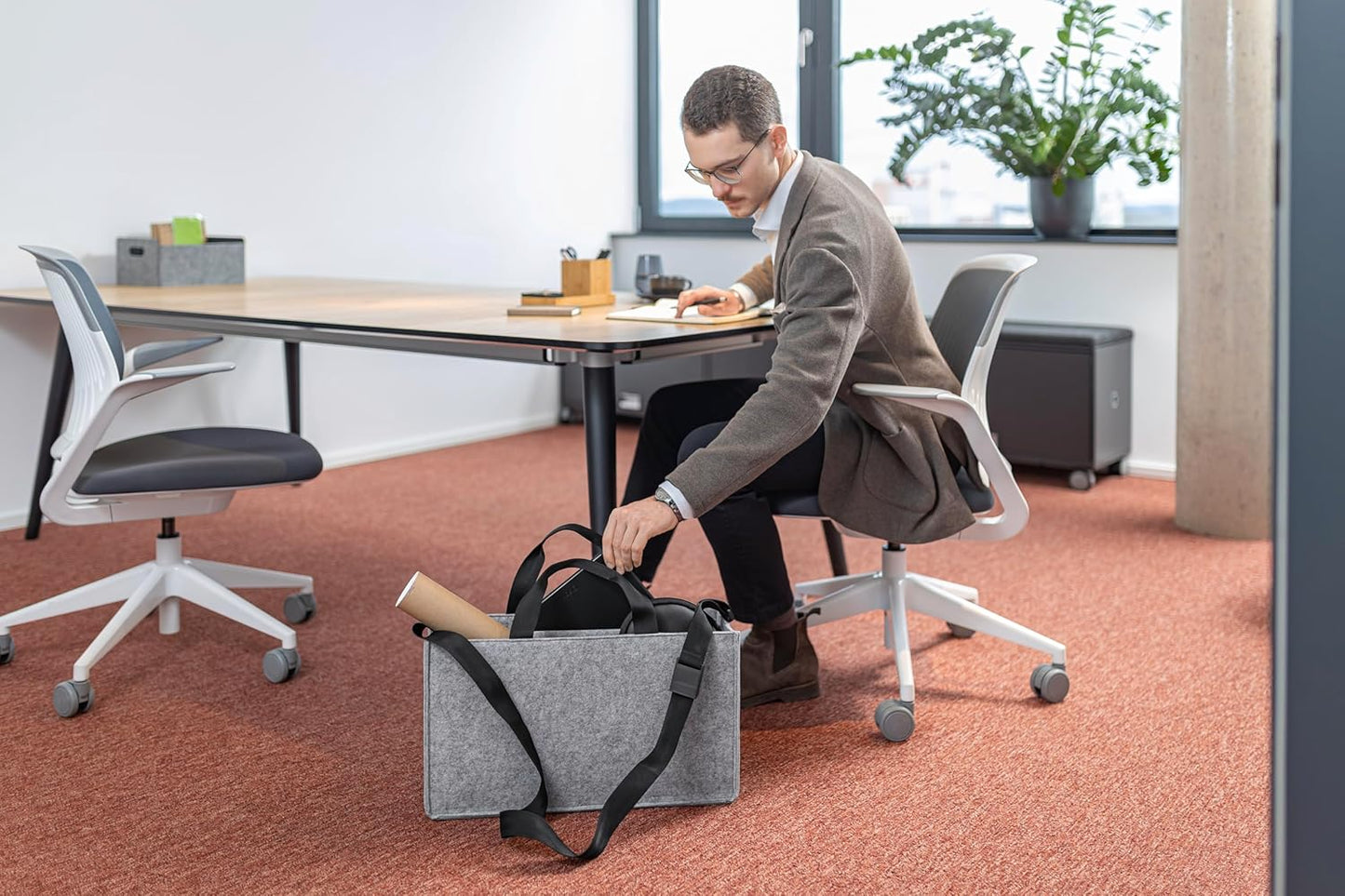 Sigel BA409 Desk Sharing Bag L Filztasche Laptoptasche Akten Laptop Tasche Filz