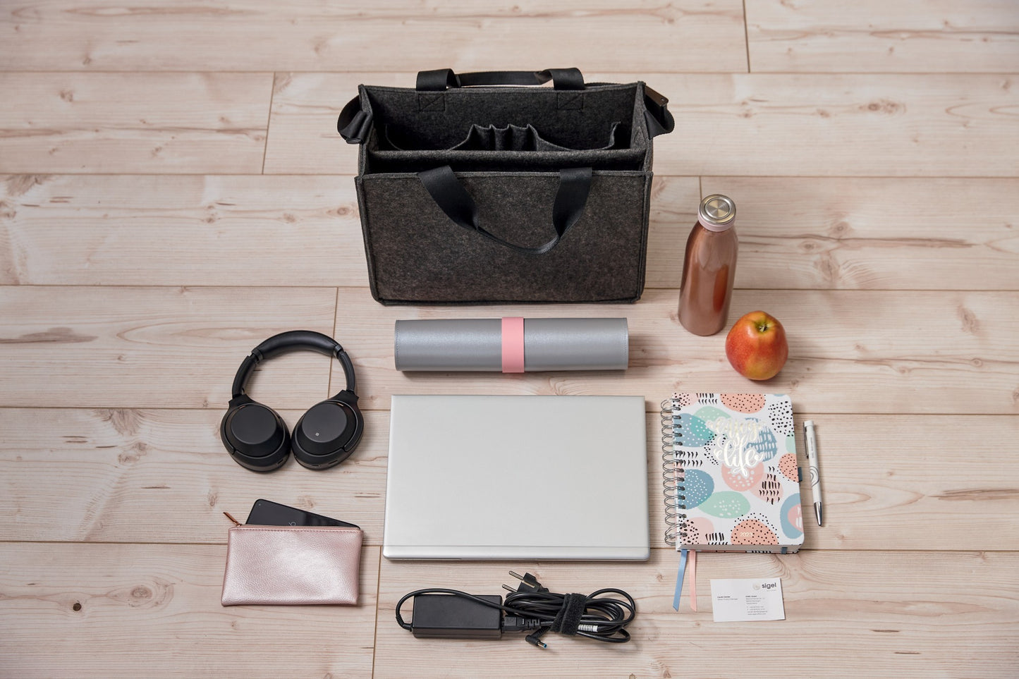 Sigel BA410 Desk Sharing Bag M Filztasche Laptoptasche Akten Laptop Tasche Filz