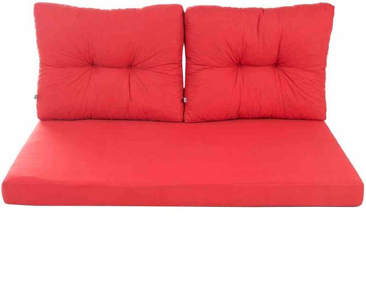 3tlg. Comfort Palettenauflage Set 120x80 rot Paletten 2x Kissen Outdoor Möbel