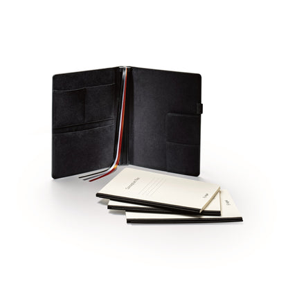 Sigel CF131 Business Organiser ca. A5 Kunstleder schwarz Set Notizheft kariert