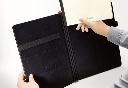 Sigel CF132 Business Organiser ca. A4 Kunstleder schwarz Set Notizheft liniert