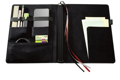 Sigel CF132 Business Organiser ca. A4 Kunstleder schwarz Set Notizheft liniert