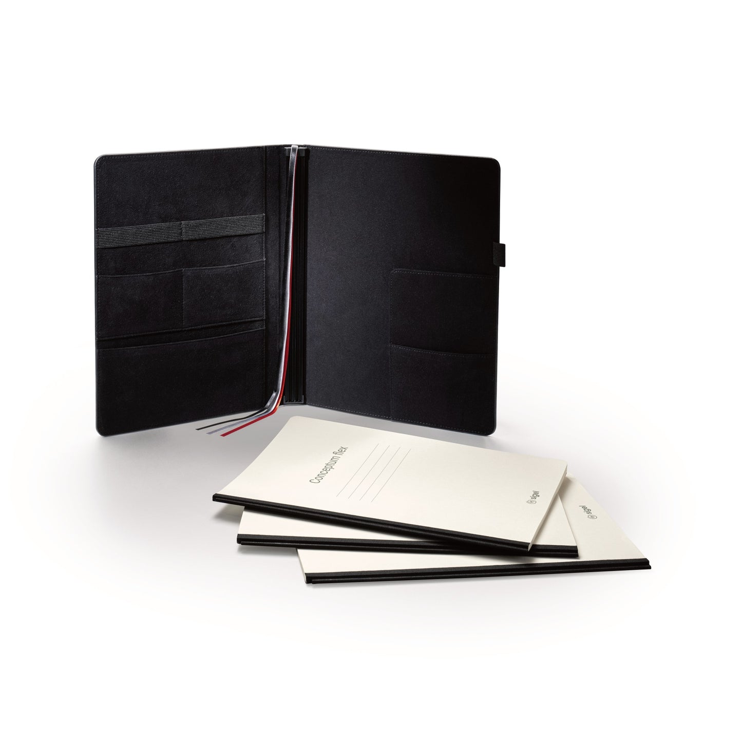 Sigel CF132 Business Organiser ca. A4 Kunstleder schwarz Set Notizheft liniert