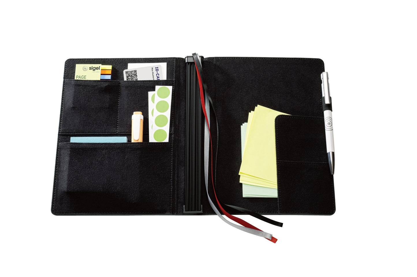 Sigel CF133 Business Organiser ca. A5 Kunstleder schwarz Set Notizheft liniert
