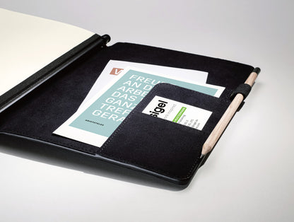 Sigel CF133 Business Organiser ca. A5 Kunstleder schwarz Set Notizheft liniert