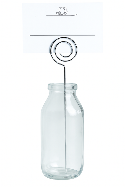 12x Glasflasche Platzkarte Kartenhalter Namensschild Tischkartenhalter Hochzeit
