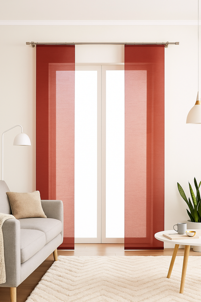 2x Vorhang 225x57cm Schiebevorhang Gardine transparent Flächenvorhang Vorhänge