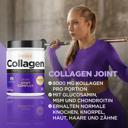 Pure Gold Collagen Pulver Joint Complex 300g Himbeere Kollagen Gelenkkomplex