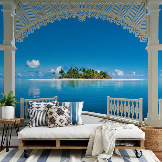 A.S. Création Papier Fototapete Fensterblick Blau A Perfect Day DD118869 Meer