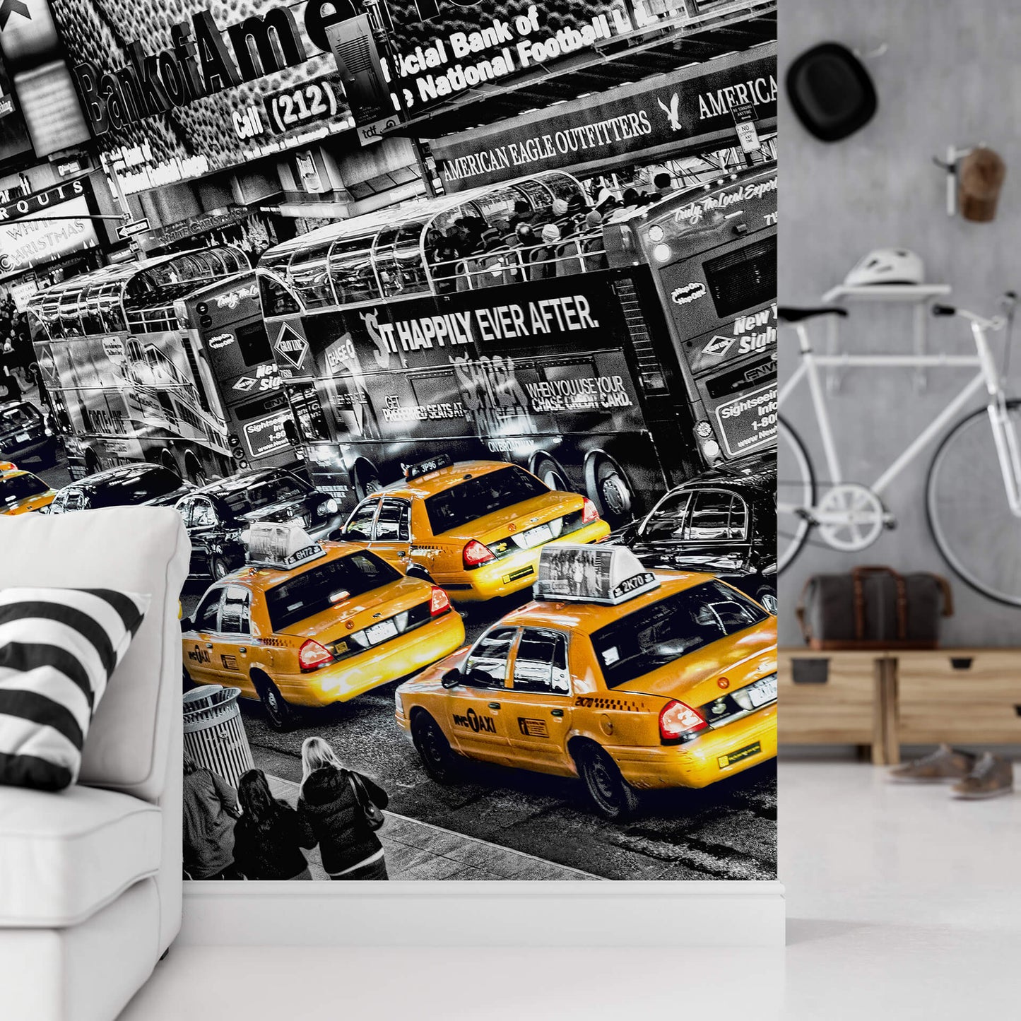 A.S. Création Papier Fototapete New York Cabs Queue DD118877 Skyline Designwalls