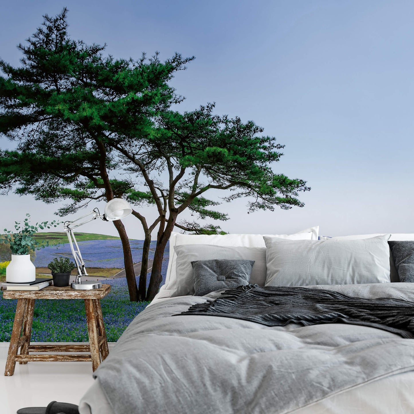A.S. Création Vlies Fototapete Lavendel Tree Flower Field DD118899 Baum Tapete