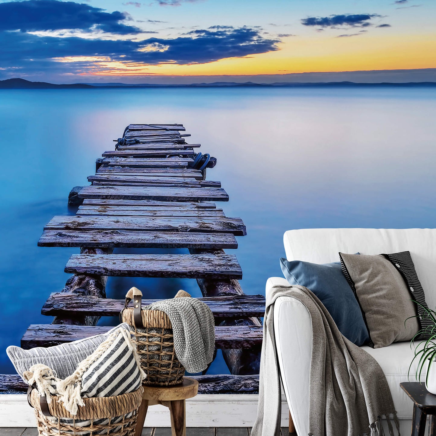 A.S. Création Vlies Fototapete See Blau Old Pier DD118948 Natur  Designwalls 2.0