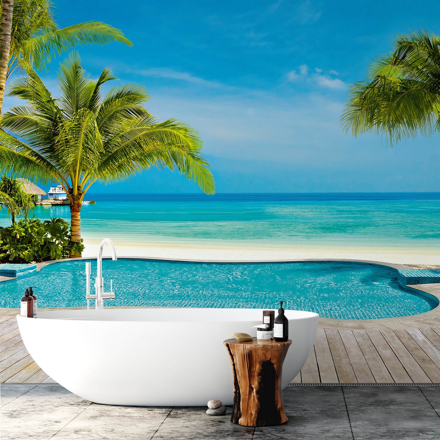 A.S. Création Vlies Fototapete Strand  Pool DD118988 Palmen  Designwalls 2.0