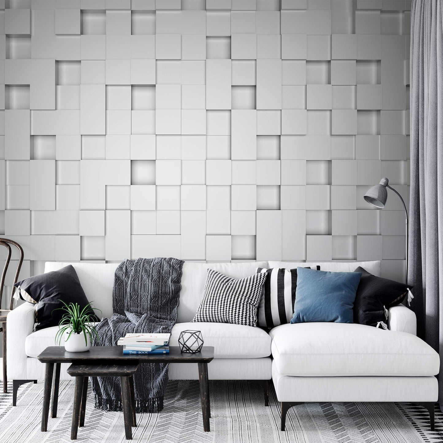 A.S. Création Vlies Fototapete 3D Weiß Cubes DD118999 Grau Designwalls  2.0