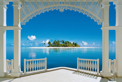 A.S. Création Vlies Fototapete Fensterblick A Perfect Day DD119005 Palmen Tapete