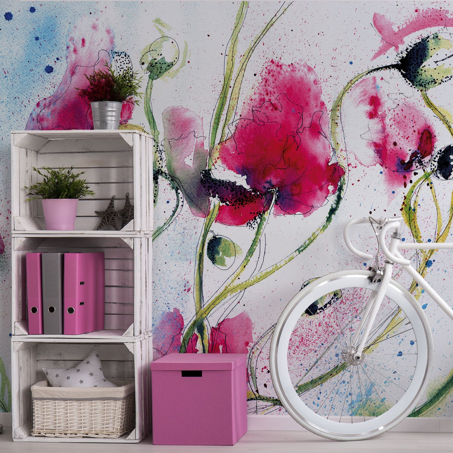 A.S. Création Vlies Fototapete Blumen Poppies Watercolour DD119024 Designwalls