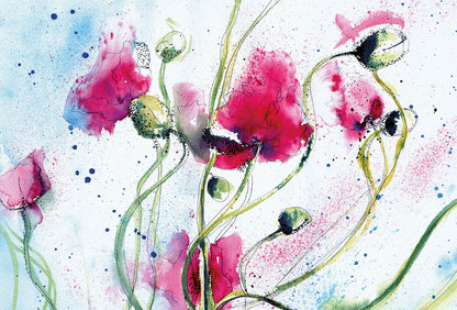 A.S. Création Vlies Fototapete Blumen Poppies Watercolour DD119024 Designwalls