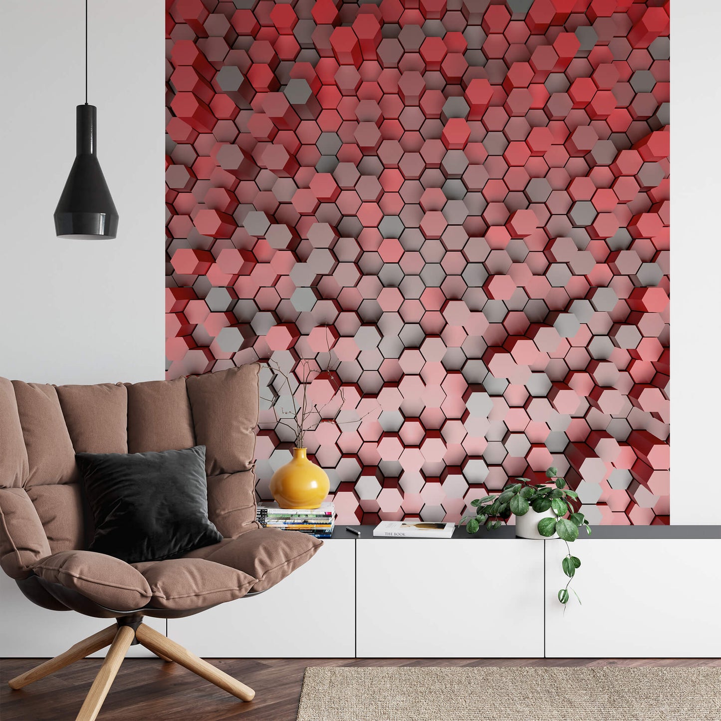 A.S. Création Vlies Fototapete 3D Rot 3D Pentagons Red DD119055  Designwalls 2.0