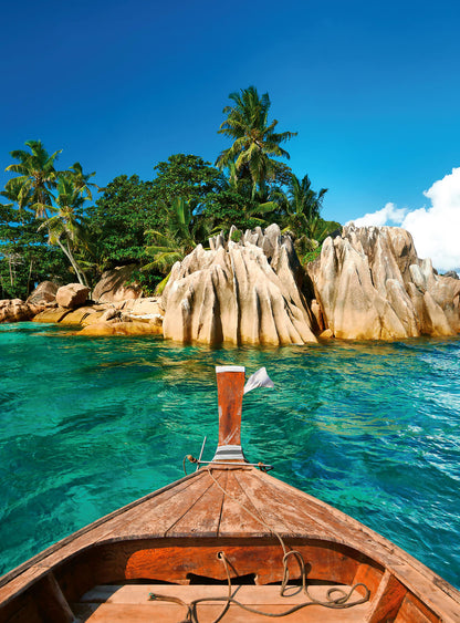 A.S. Création Vlies Fototapete Palmen  St.Pierre Seychelles DD119060 Meer Braun