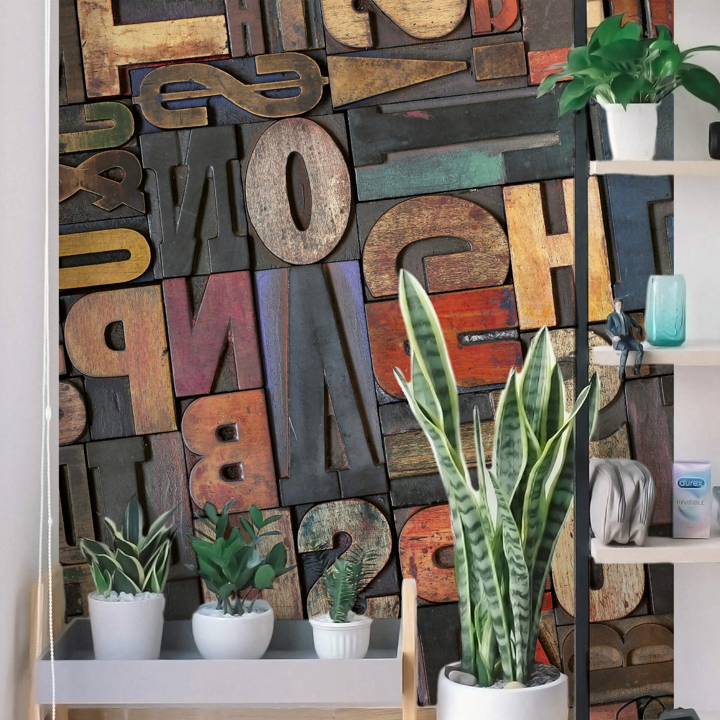 A.S. Création Vlies Fototapete Holz Bunt Vintage Letters DD119092 Designwalls