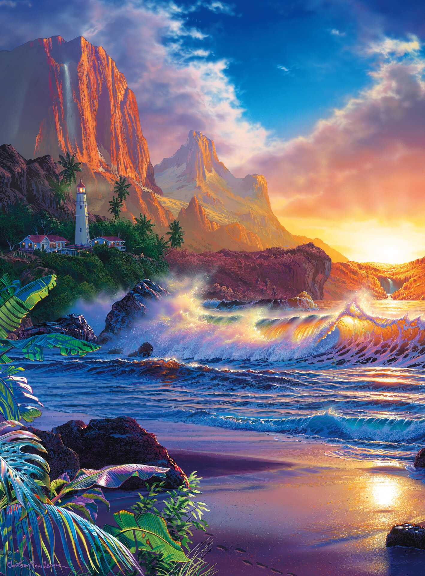 A.S. Création Vlies Fototapete Strand Bunt Beyond Hana's Gate DD119093 Palmen  Designwall Tapete