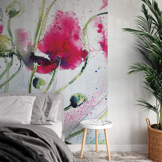A.S. Création Vlies Fototapete Blumen Poppies Watercolour DD119133 Designwalls