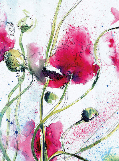 A.S. Création Vlies Fototapete Blumen Poppies Watercolour DD119133 Designwalls