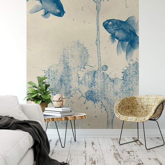 A.S. Création Vlies Fototapete Unterwasser Blau Blue Fish DD119134 Tiere Tapete
