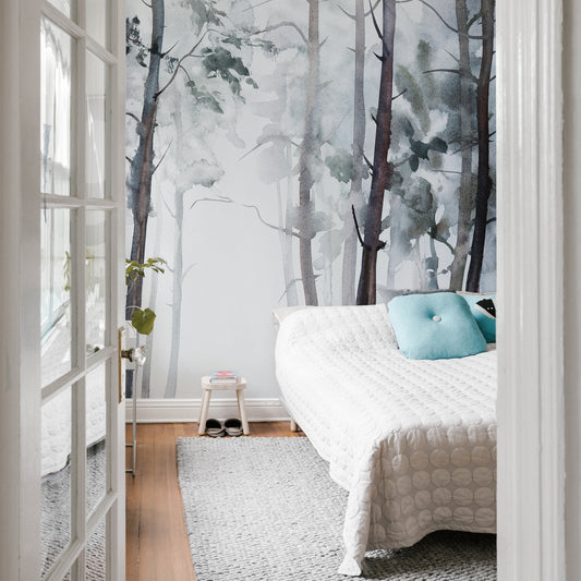 A.S. Création Vlies Fototapete Wald Watercolour Forest DD119144 Baum Designwalls