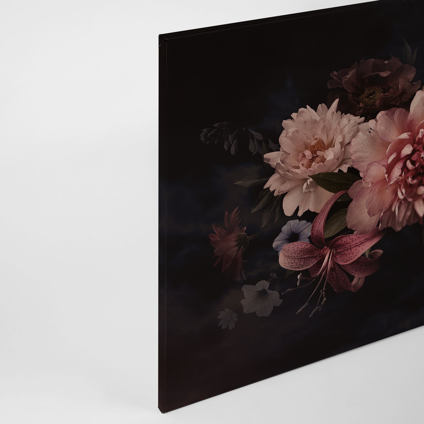 Blume Leinwandbild Rosa Schwarz 90x60 DD120253 Keilrahmenbild Leinwand Rosen