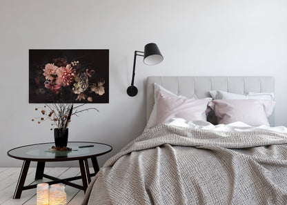 Blume Leinwandbild Rosa Schwarz 90x60 DD120253 Keilrahmenbild Leinwand Rosen