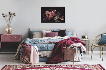 Blume Leinwandbild Rosa Schwarz 90x60 DD120253 Keilrahmenbild Leinwand Rosen