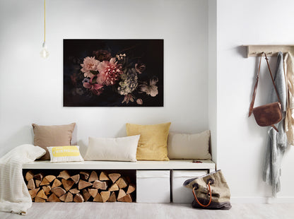 Blume Leinwandbild Rosa Schwarz 90x60 DD120253 Keilrahmenbild Leinwand Rosen