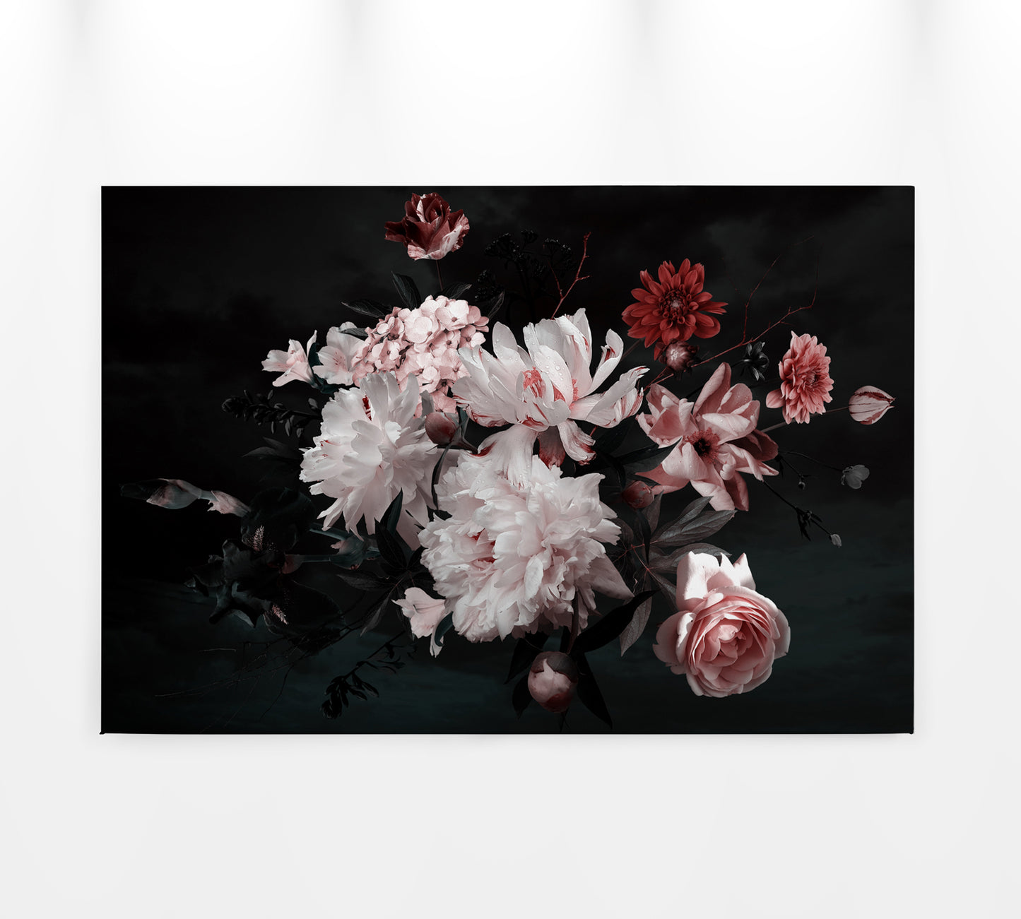 Leinwandbild Blume Schwarz Weiß 90x60 DD120256 Wandbild Floral Keilrahmen