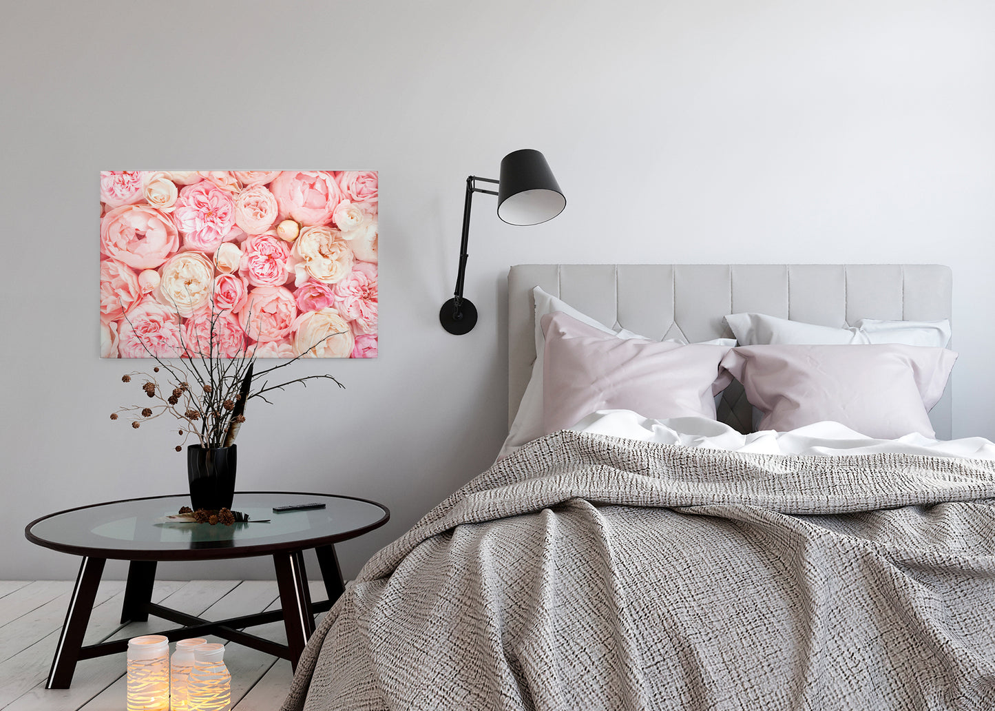Rosen Leinwandbild Rosa 90x60 DD120257 Keilrahmenbild Blumen Wandbild Floral