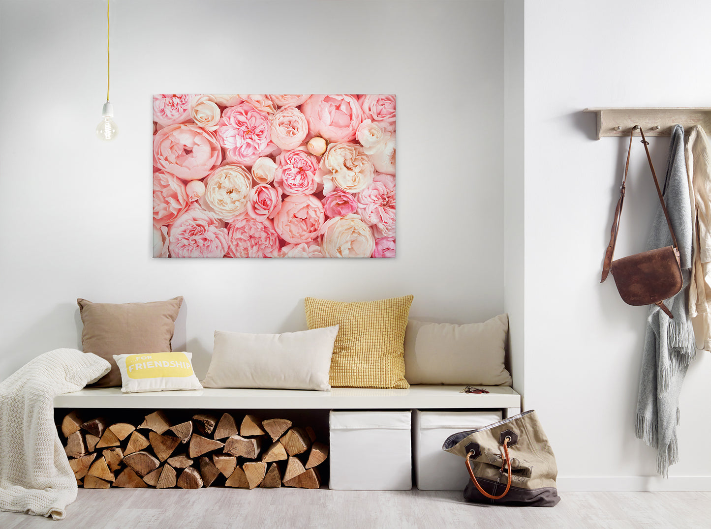 Rosen Leinwandbild Rosa 90x60 DD120257 Keilrahmenbild Blumen Wandbild Floral