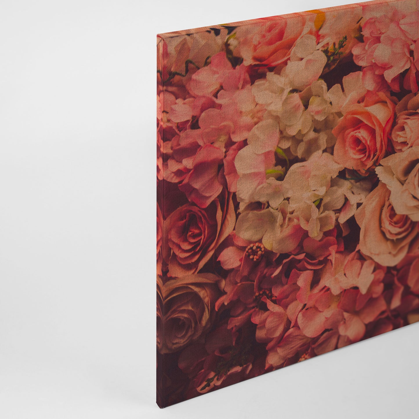 Rosen Leinwandbild Rot Orange 90x60 DD120258 Floral Wandbild Rot Wohnzimmer