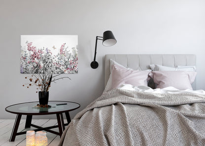 Blumen Leinwandbild Grau Weiß 90x60 DD120259 Keilrahmenbild Floral Leinwand