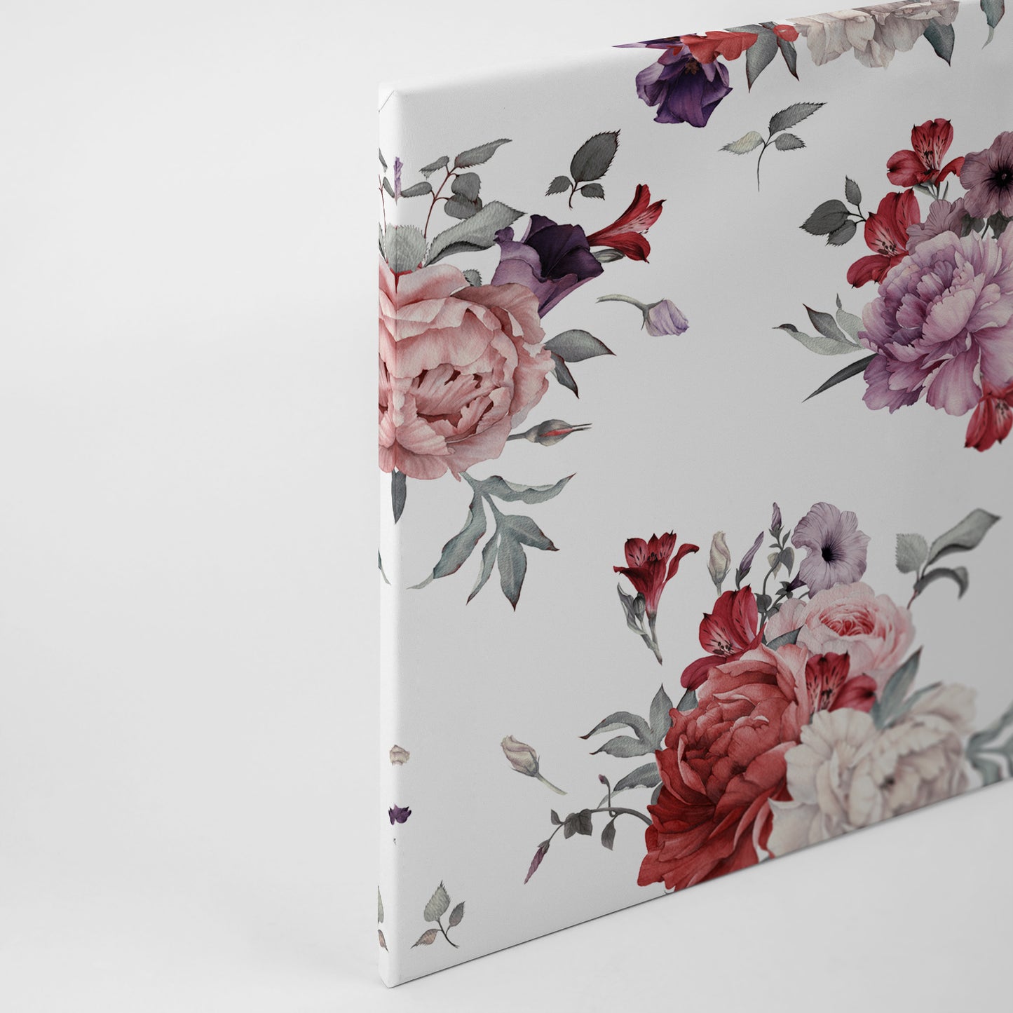 Blume Leinwandbild Rot Weiß 90x60 DD120260 Keilrahmenbild Wandbild Leinwand